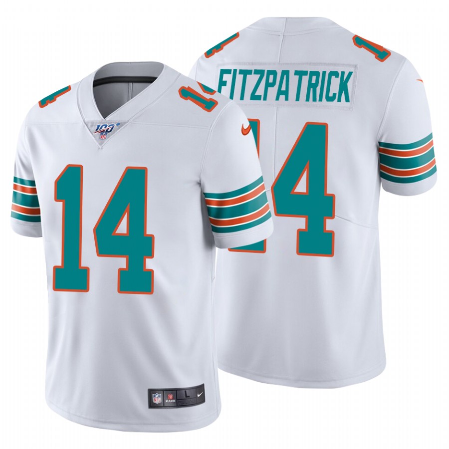 Nike Miami Dolphins 14 Ryan Fitzpatrick White Alternate Men Stitched NFL 100th Season Vapor Untouchable Limited Jersey